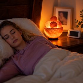 Lampe avec 4 boules de massage en Sel d'Himalaya