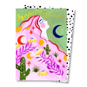 Carte anniversaire - Fille de la Lune