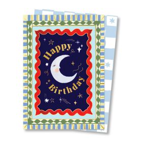 Carte anniversaire - Lune & étoiles