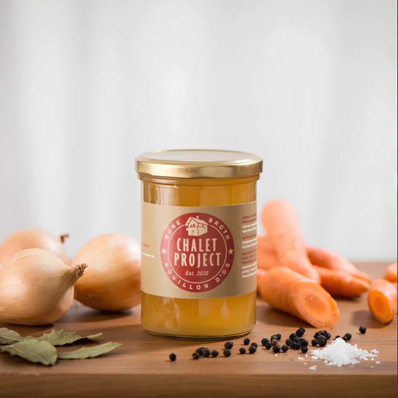 Bouillon d'os de poulet bio